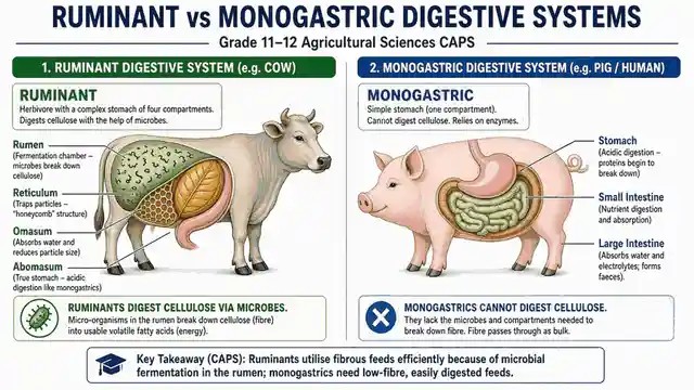 Ruminant and monogastric digestion