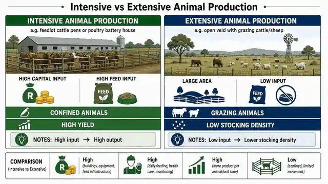 Intensive and extensive animal production