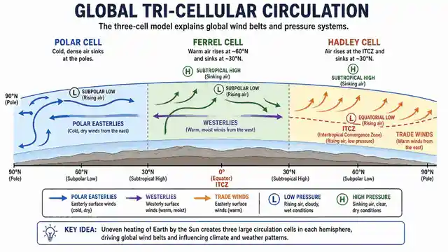 Global tri-cellular circulation