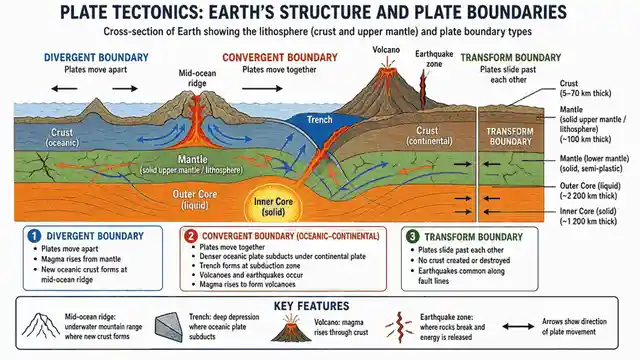 Plate tectonics and plate boundaries