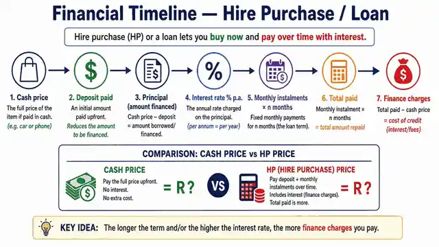 Hire purchase and loan timeline