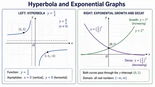 Hyperbola and exponential graphs