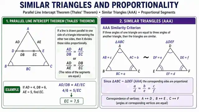 Similar triangles and proportionality