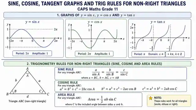 Trig graphs and rules for non-right triangles