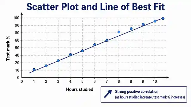 Scatter plot and line of best fit