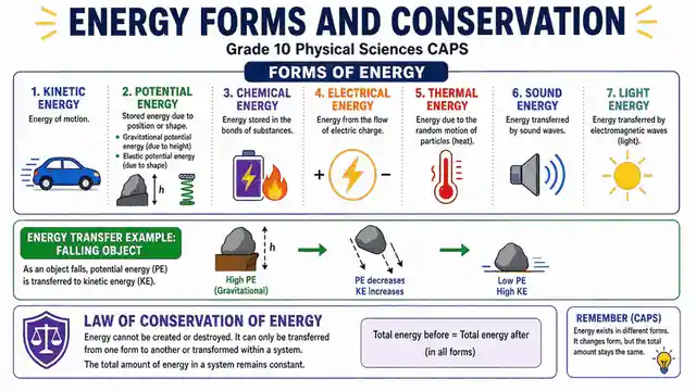 Energy forms and conservation