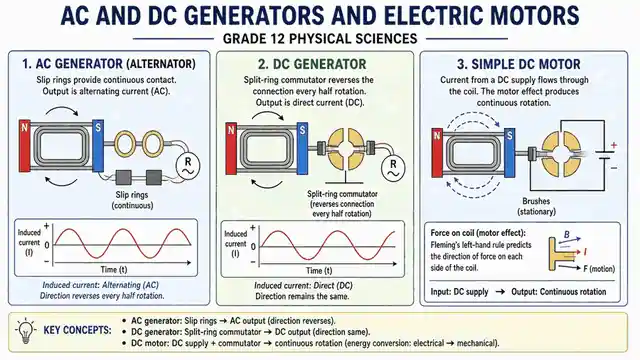 AC and DC generators and motors