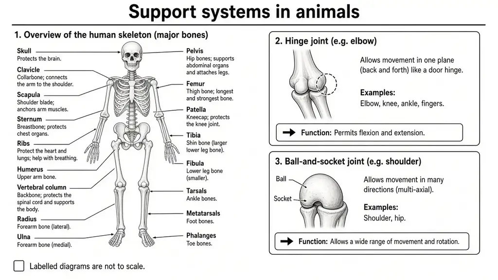 Support systems in animals