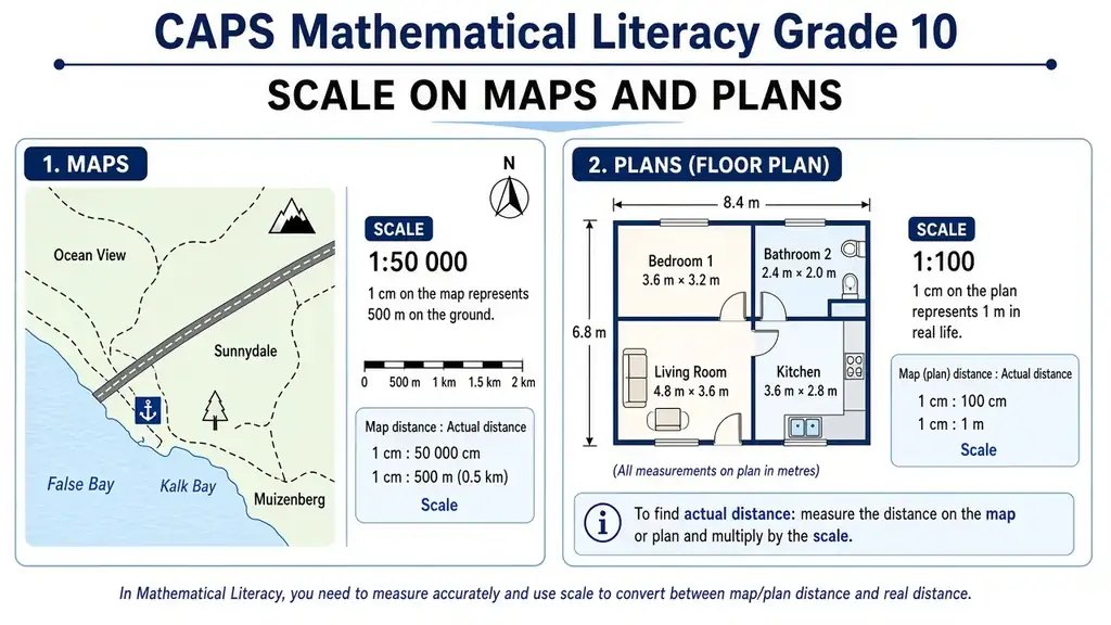 Scale on maps and plans