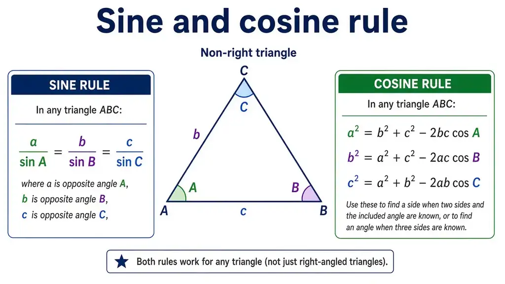 Sine, cosine & area rules